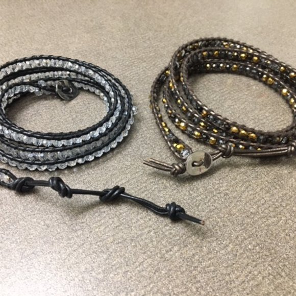 BOTH VICTORIA EMERSON leather wrap bracelets 4 $20 - Picture 2 of 4